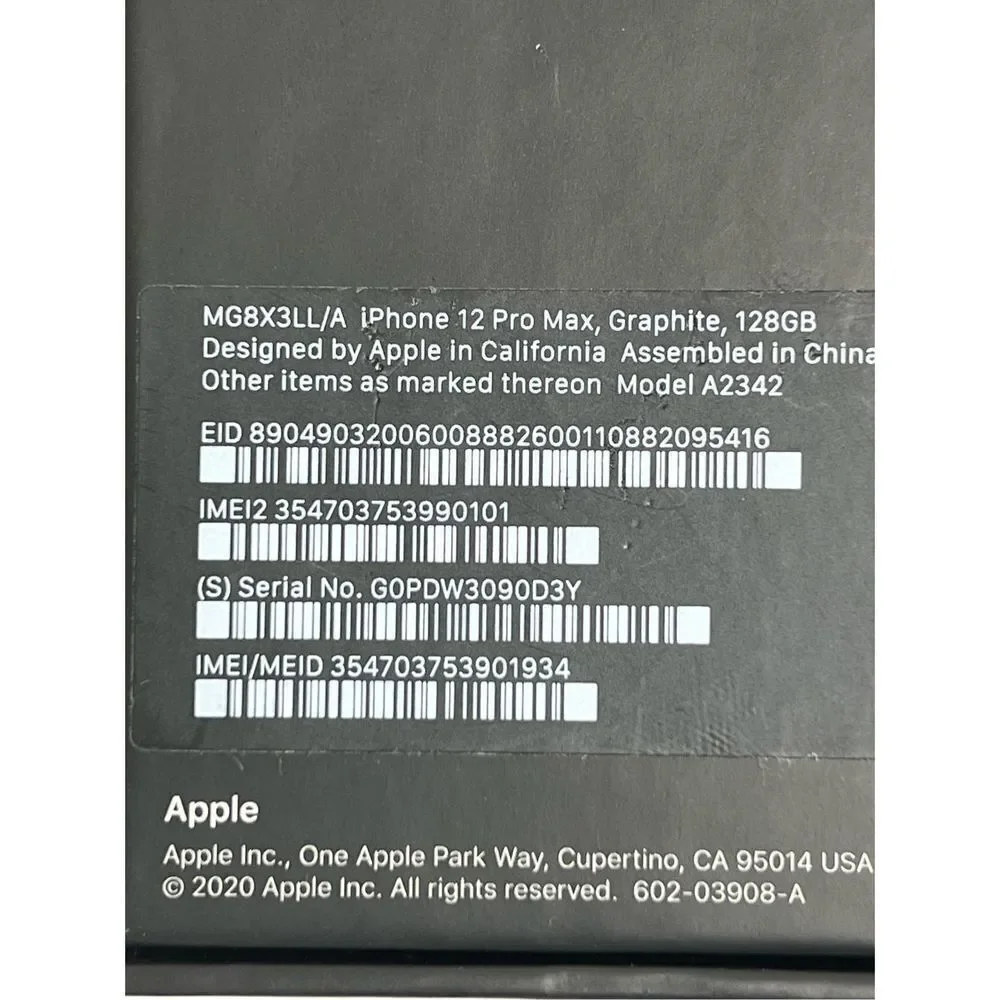 Apple iPhone 12 Pro Max Black 128GB BOX (No Phone)